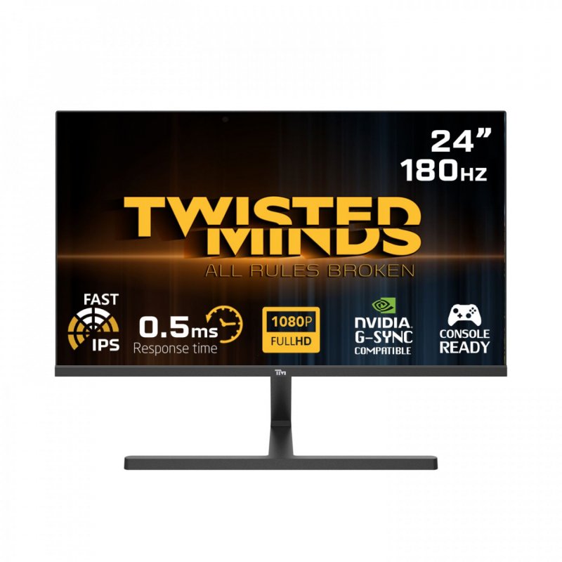 Twisted Minds - 24 ,Flat ,FHD ,180Hz, 0.5MS, FAST IPS, HDR ,HDMI2.1 Gaming Monitor