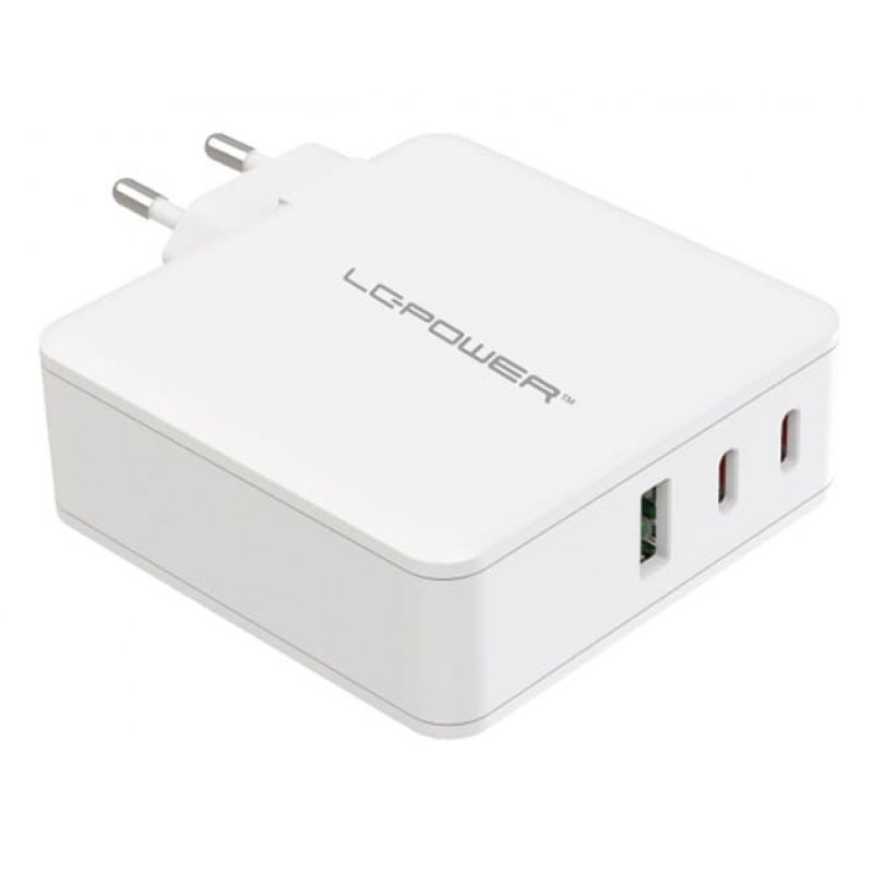 LC-Power Charger GaN 2x USB-C/USB-A 100W LC-GAN-100 Weiß