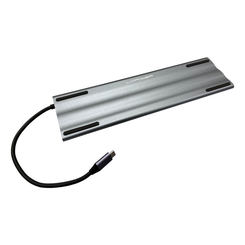 LC-Power LC-HUB-C-MULTI-8 laptop dock/port replicator Wired USB 3.2 Gen 1 (3.1 Gen 1) Type-C Black, Silver