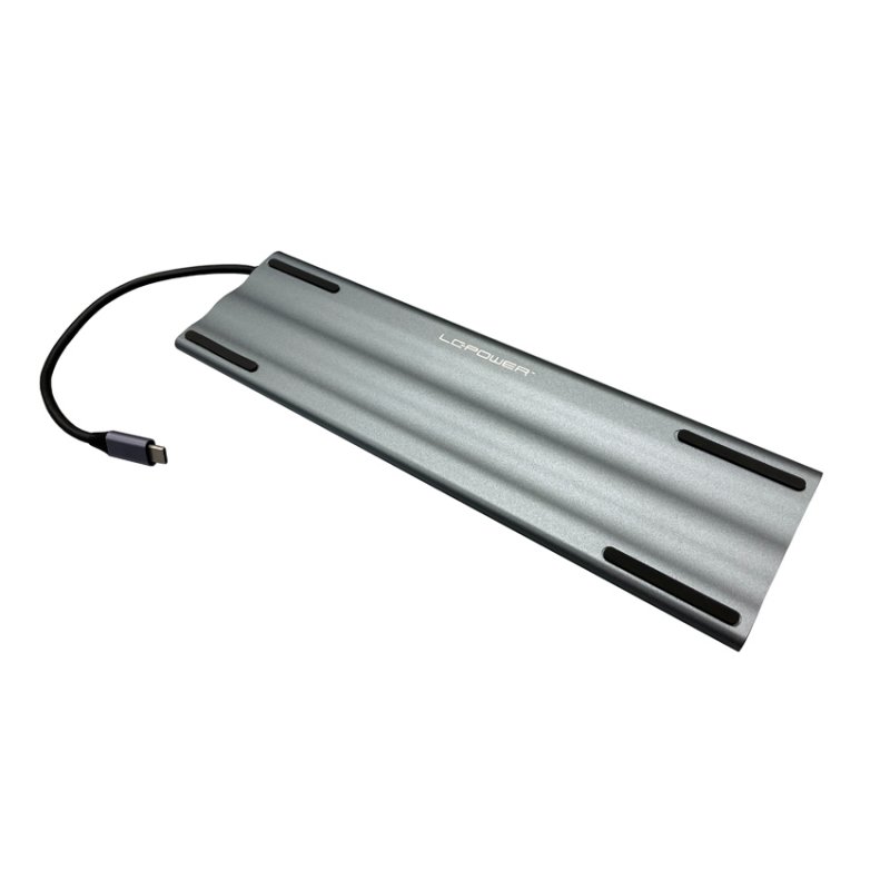 LC-Power LC-HUB-C-MULTI-8 laptop dock/port replicator Wired USB 3.2 Gen 1 (3.1 Gen 1) Type-C Black, Silver