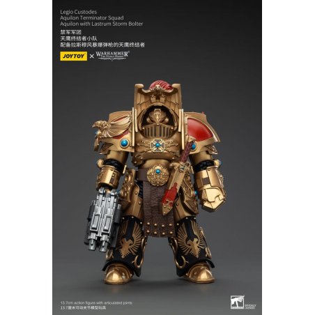 Warhammer The Horus Heresy figurine 1/18 Legio Custodes Aquilon Terminator Squad Aquilon with Lastrum Storm Bolter 14 cm