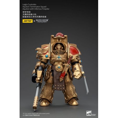 Warhammer The Horus Heresy figurine 1/18 Legio Custodes Aquilon Terminator Squad Aquilon with Infernus Firepike 14 cm