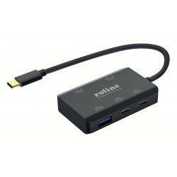 ROLINE 14.02.5060 hub & concentrateur USB Type-C 10000 Mbit/s Noir