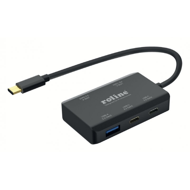 ROLINE 14.02.5060 interface hub USB Type-C 10000 Mbit/s Black