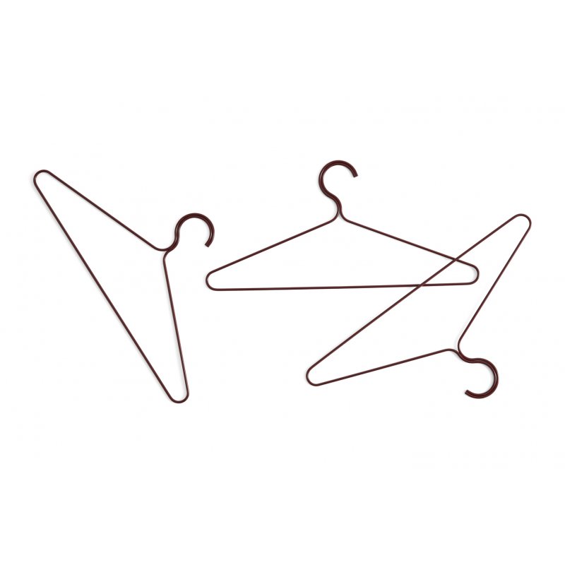 HAY - Set of 3 Colour Hanger - Maroon Red