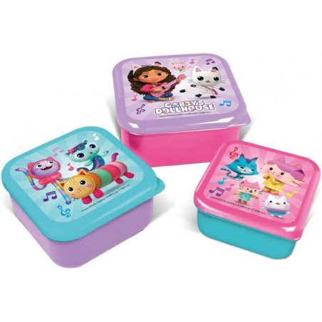Stor - 3 Pcs. Snack Boxes Set - Gabby's Dollhouse