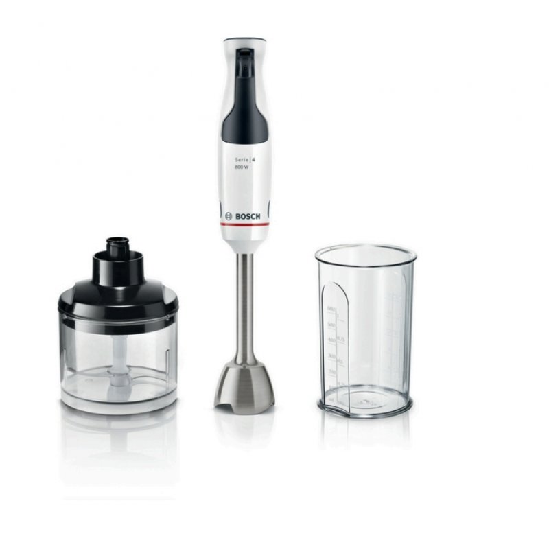 Bosch Serie 4 MSM4W420 blender 0,6 L Mélangeur par immersion 800 W Noir, Transparent, Blanc