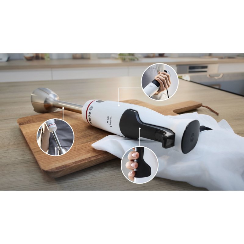 Bosch Serie 4 MSM4W420 blender 0,6 L Mélangeur par immersion 800 W Noir, Transparent, Blanc