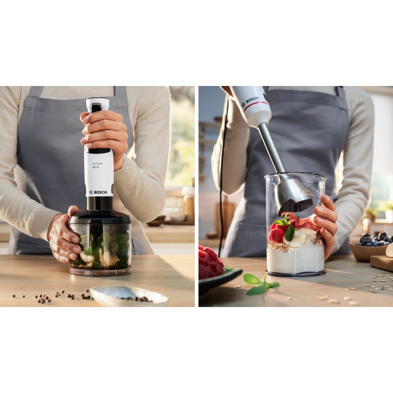 Bosch Serie 4 MSM4W420 blender 0,6 L Mélangeur par immersion 800 W Noir, Transparent, Blanc