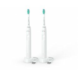 Philips 3000 series 3100 series HX3675/13 2-pack sonic electric toothbrushes - white