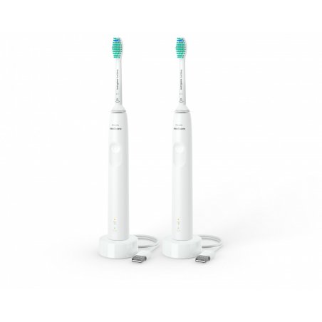 Philips 3000 series 3100 series HX3675/13 2-pack sonic electric toothbrushes - white