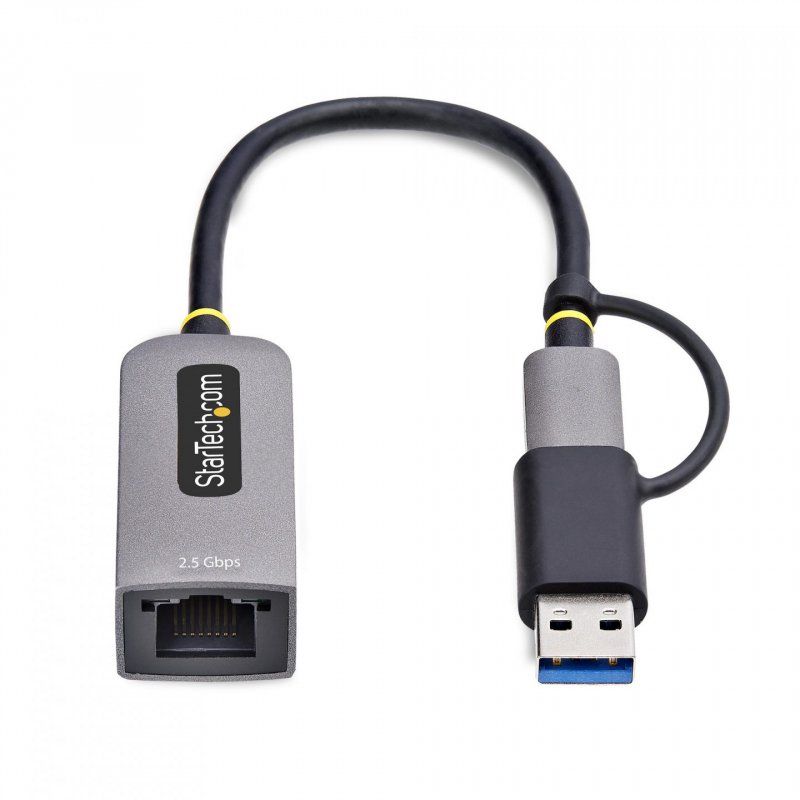 StarTech.com Adaptateur 2.5GbE USB-C vers Ethernet avec Convertisseur USB-A, NBASE-T NIC, USB 3.0 Type-C 2.5/1G Réseau