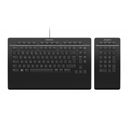 3Dconnexion Keyboard Pro with Numpad clavier Bureau USB RF Wireless Bluetooth QWERTY US International Noir