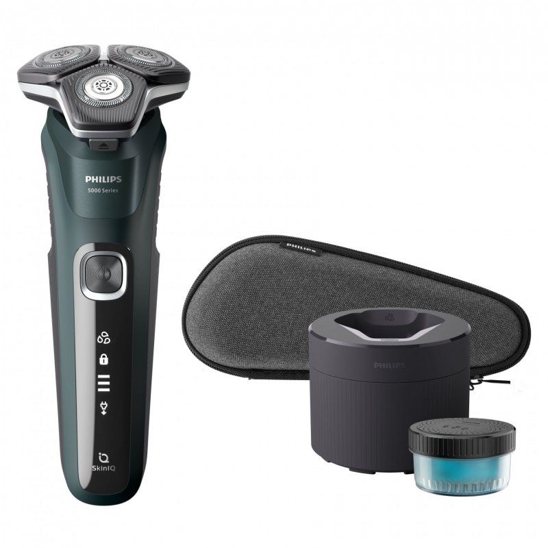 Philips SHAVER Series 5000 S5884/50 rasoir pour homme Rasoir rotatif Tondeuse Noir, Vert