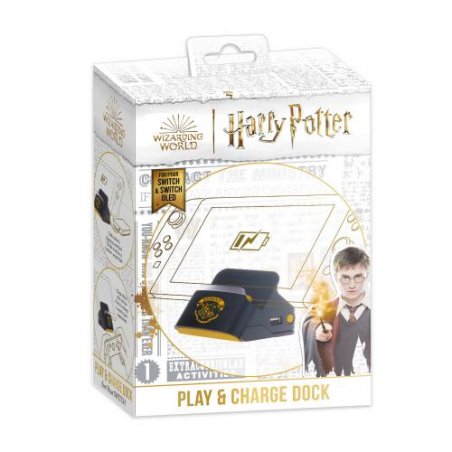 Harry Potter - Dock et Stand 2 en 1 - Support Recharge + Connexion TV - Logo Poudlard Noir pour Nintendo Switch