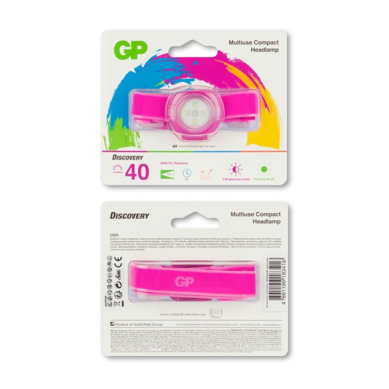 GP Lighting CH31 Pink Headband flashlight LED