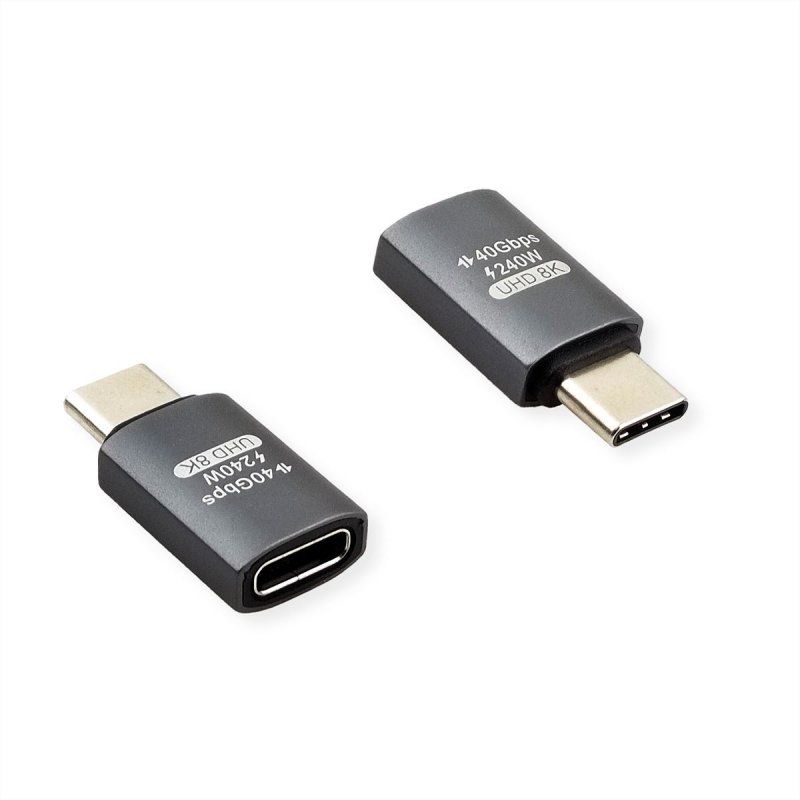 ROLINE Adaptateur USB4 40G 5A C M / F Alu gris arg