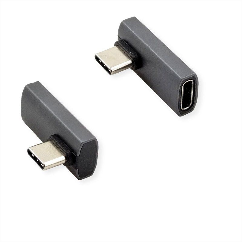 ROLINE Adaptateur USB4 40G 5A C M ANGLE / F Alu gris argenté