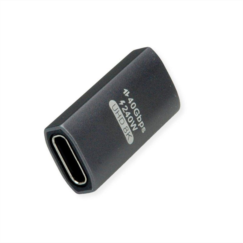 ROLINE Adaptateur USB4 40G 5A C M ANGLE / F Alu gris argenté