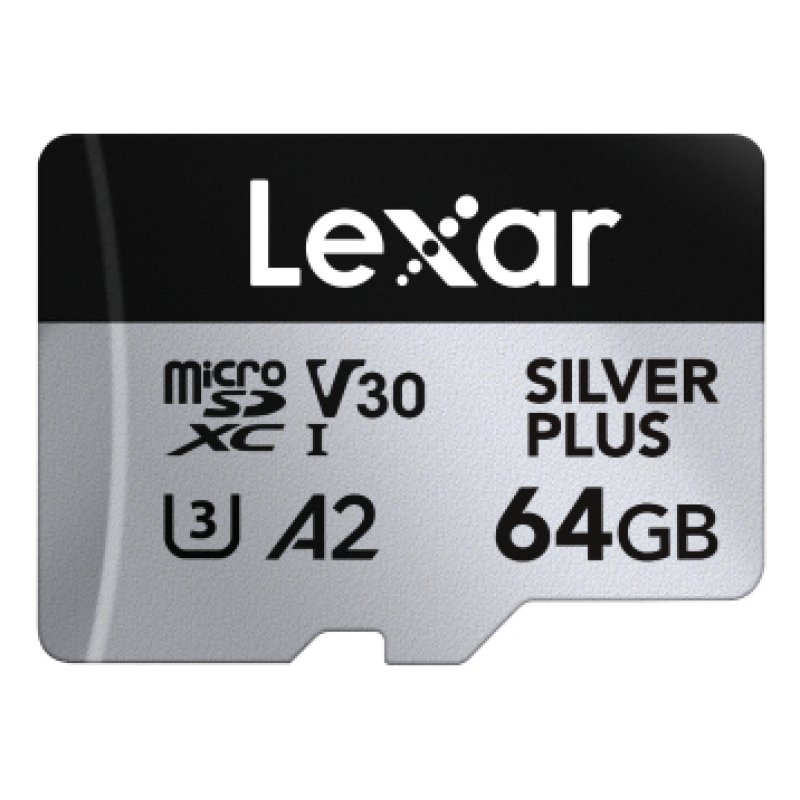 Lexar - microSDXC Professional SILVER Plus UHS-I/U3/A2/4K R205/W100 (V30) - 64GB