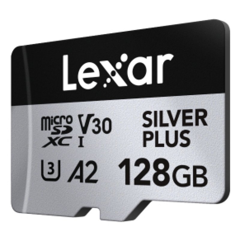 Lexar - microSDXC Professional SILVER Plus UHS-I/U3/A2/4K R205/W150 (V30) - SILVER - 128GB