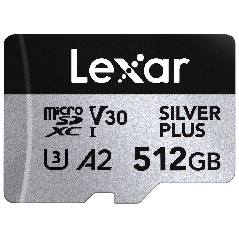Lexar - microSDXC Professional SILVER Plus UHS-I/U3/A2/4K R205/W150 (V30) - SILVER - 512GB