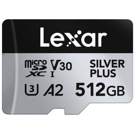 Lexar - microSDXC Professional SILVER Plus UHS-I/U3/A2/4K R205/W150 (V30) - SILVER - 512GB