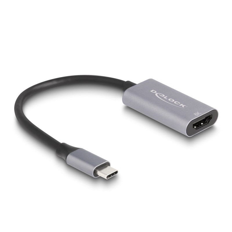 DeLOCK 60021 adaptateur graphique USB 7680 x 4320 pixels Noir, Gris