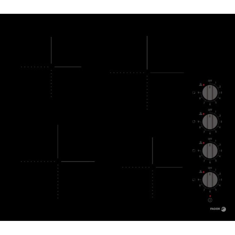Fagor FAVM3540 hob Black Built-in 60 cm Ceramic 4 zone(s)
