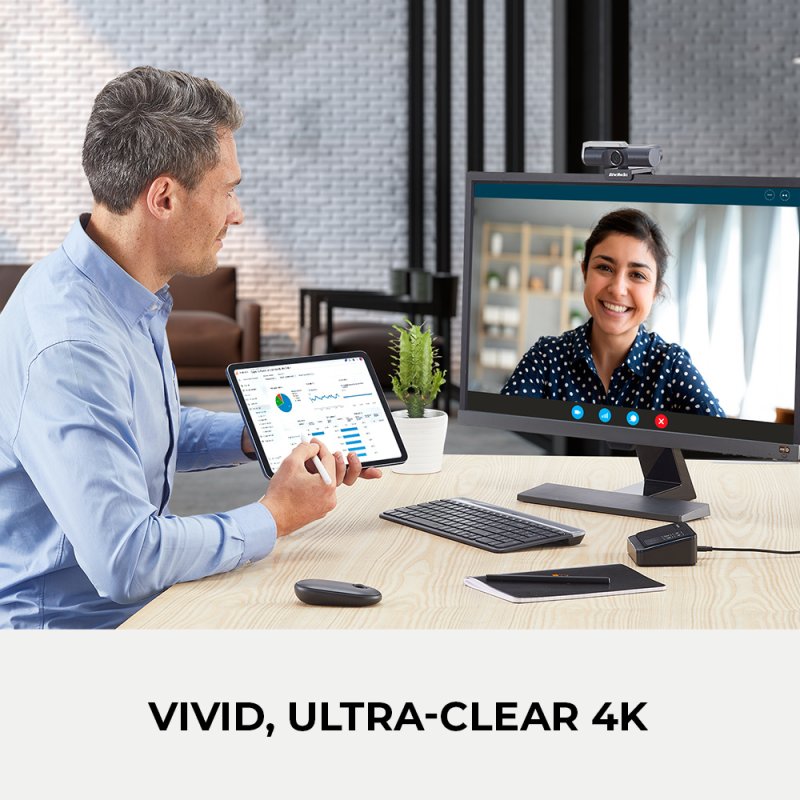 AVERMEDIA Webcam Ultra HD 4K Grand angle USB 3.0 PW515 Capteur Sony STARVIS 4K A