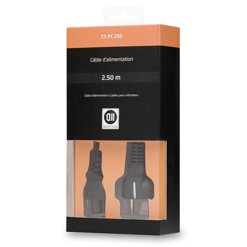 D2 Diffusion D2CSPC250 câble électrique Noir 2,5 m