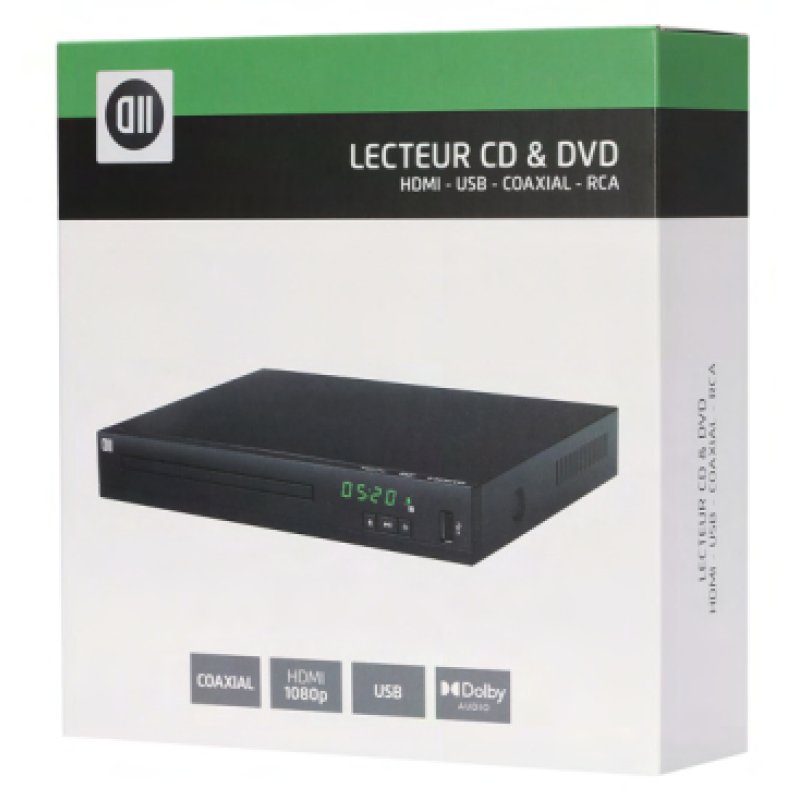 Lecteur D2 CD & DVD HDMI - Connecteurs : HDMI / COAXIAL / USB / RCA, USB 2.0 - t