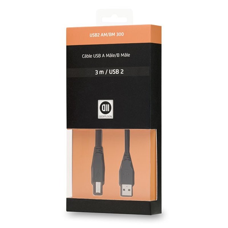 D2 Diffusion D2USBAB300 USB cable USB 2.0 3 m USB A USB B Black