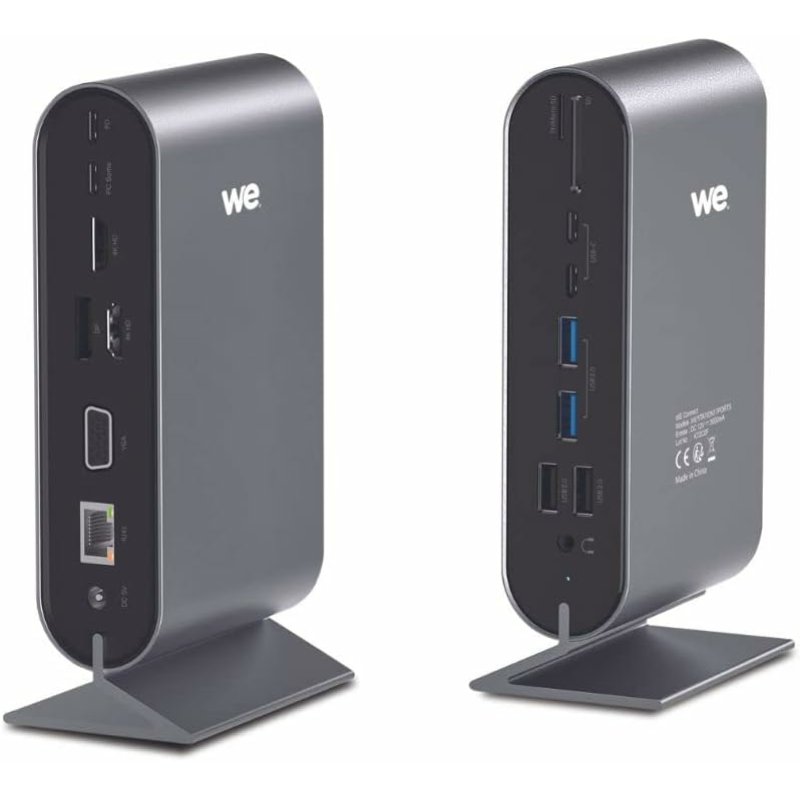 Station d'accueil WE USB-C 17 ports avec adaptateur secteur 12V/3A, 2*USB-C, 2*H