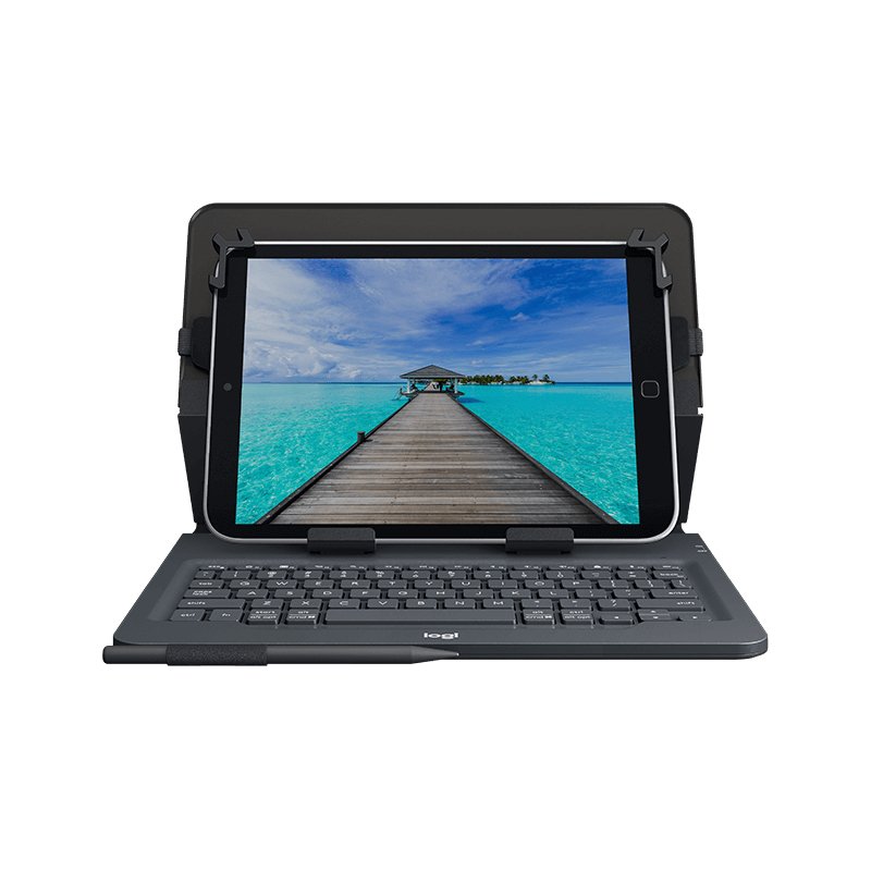 Logitech - 10'' Universal Folio w/Keyboard, Black (Nordic)