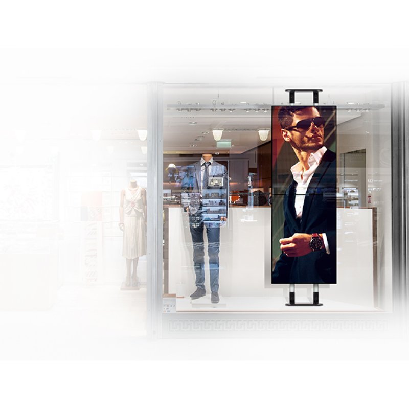 SYSTEME 2 - Support au sol robuste pour poteaux 50mm Couleur Noir