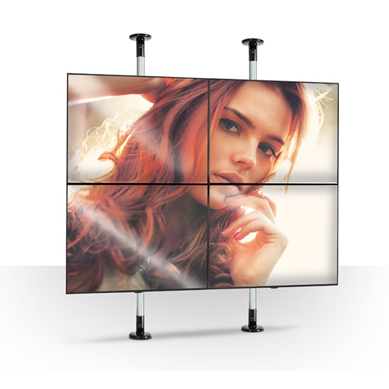 SYSTEME 2 - Fixation au sol/plafond robuste (fixe) pour poteaux de 50 mm Couleur