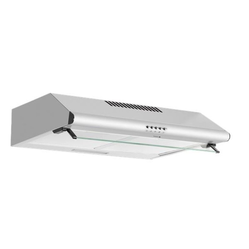Hotte visière 60cm , Inox , Aspiration : 189m3/h , Hauteur 14cm , Filtr *