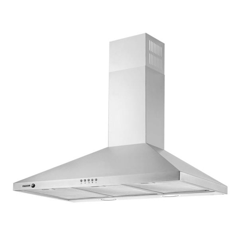 Hotte déco murale pyramidale 90cm , Inox , Aspiration : 602m3/h , Filtr *