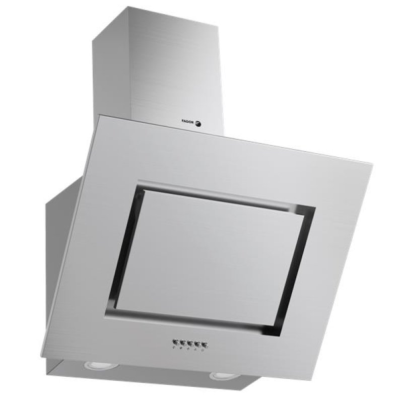 Hotte déco murale inclinée 60cm , Inox, Aspiration : 608m3/h , Filtre à *