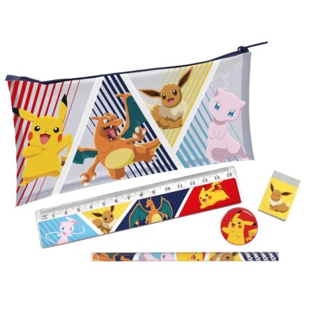 POKEMON - Set de Papeterie avec Pochette - 5pc