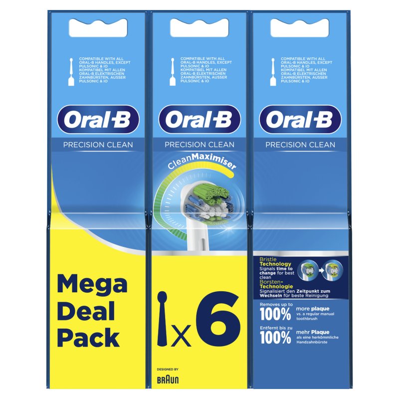 Oral-B Precision Clean 80339528 toothbrush head 6 pc(s) White