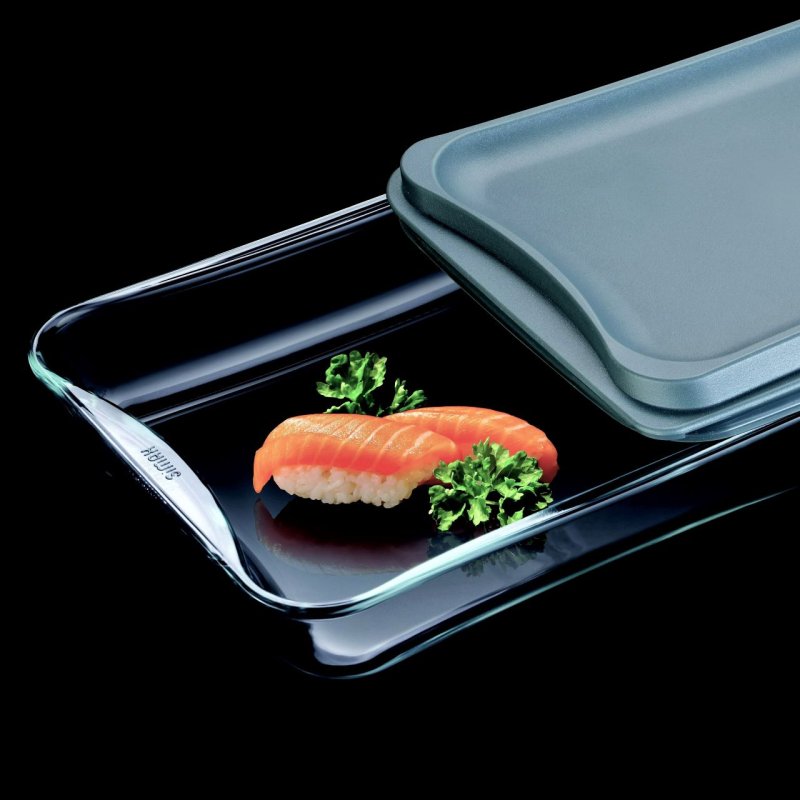 SIMAX Plat à Four rectangulaire avec Couvercle de conservation - Cont 3,5 L - Dim 35 x 27 x 6 cm - Verre Borosilicate