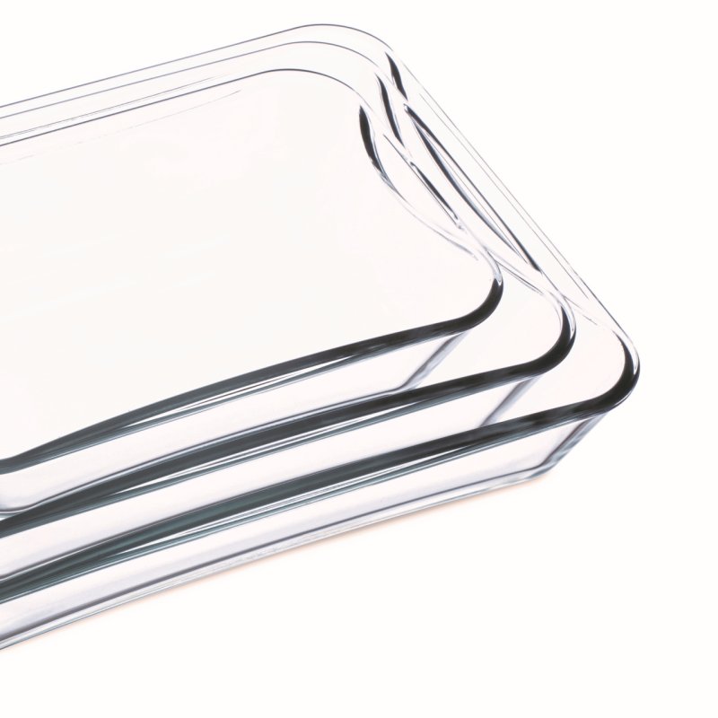 3 plats à four rectangulaires - Contenance 1,5L - 2,5l - 3,5L - verre borosilicate - très haute résistance 311 SIMAX