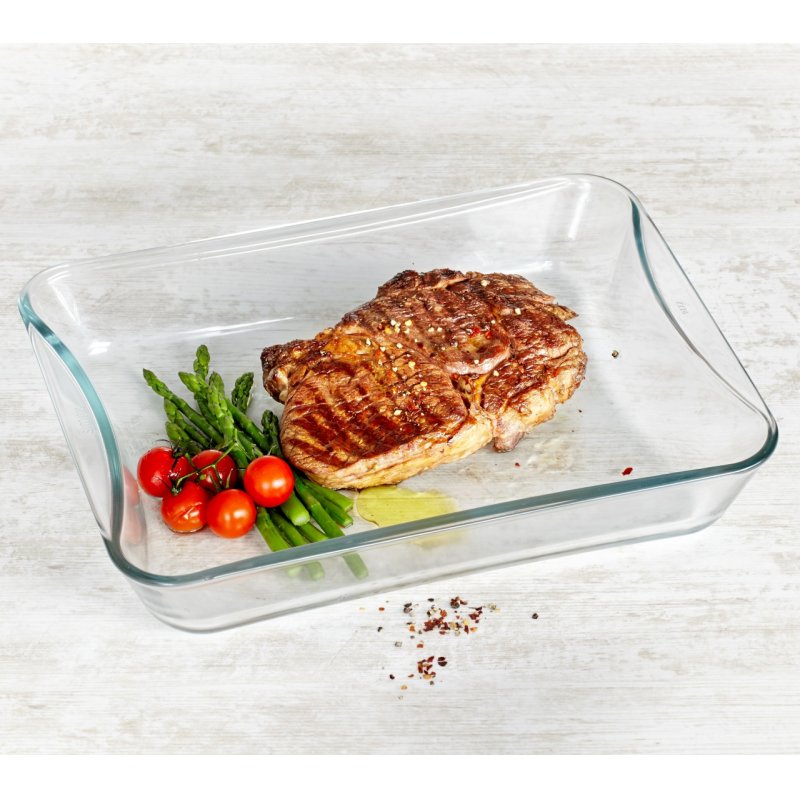 3 plats à four rectangulaires - Contenance 1,5L - 2,5l - 3,5L - verre borosilicate - très haute résistance 311 SIMAX