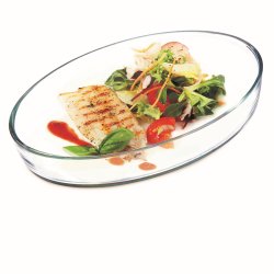 Plat à four ovale, contenance 3L, dimensions 350 x 240 x 62 mm - verre borosilicate -très haute résistance 7126 SIMAX