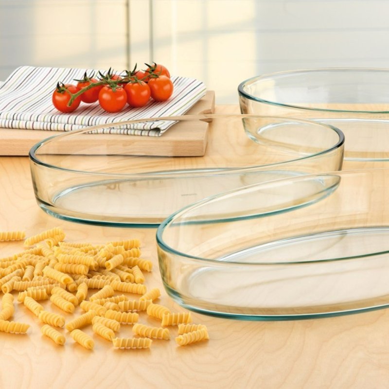 Plat à four ovale, contenance 3L, dimensions 350 x 240 x 62 mm - verre borosilicate -très haute résistance 7126 SIMAX