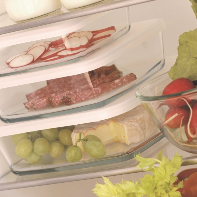 Lot de 3 plats Carrés avec Couvercles de Conservation, Contenances 0,50L, 1L et 1,70L - Verre Borosilicate - 350 -