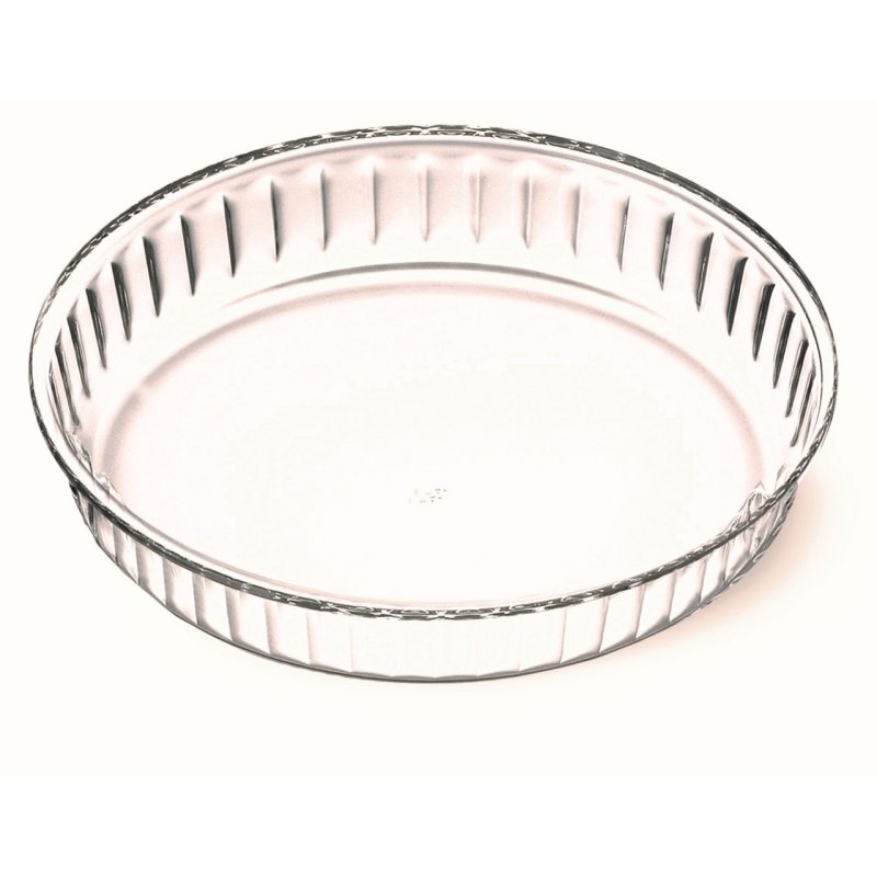 Moule à tarte en verre - contenance 1,70 l, dimensions Ø 280 x 40 mm - verre borosilicate - très haute résistance