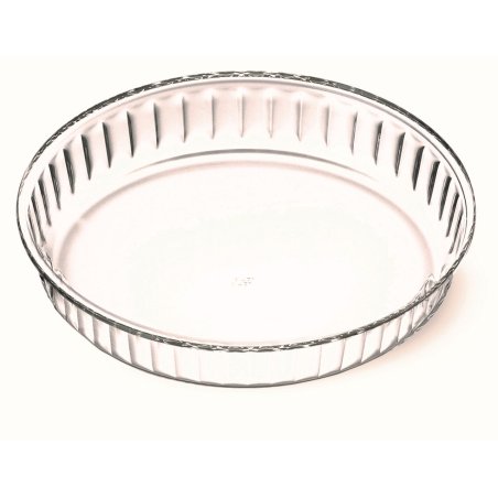 Moule à tarte en verre - contenance 1,70 l, dimensions Ø 280 x 40 mm - verre borosilicate - très haute résistance